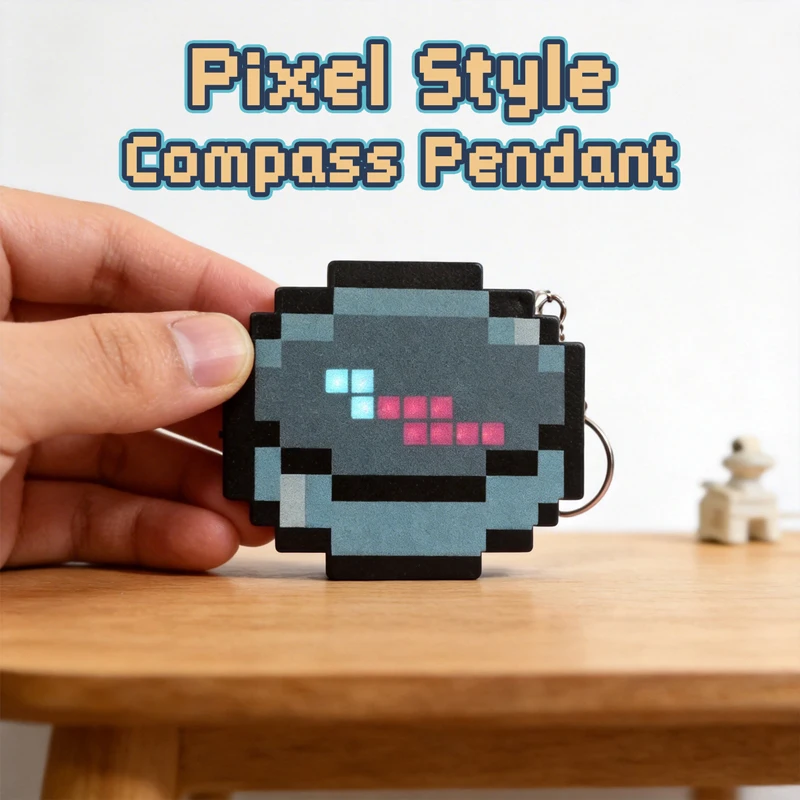Gaming Accessories For 8 Year Old - Rechargeable Portable Pixel Style Compass Keychain,