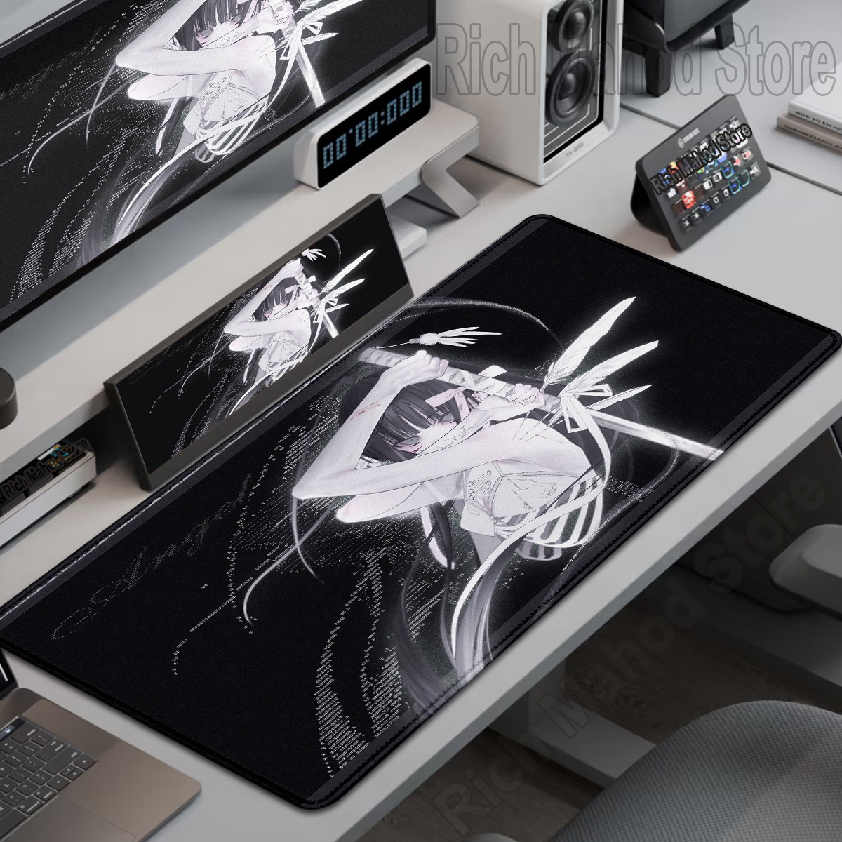 Gaming Accessories For Your Desk - Black White Skeleton Sword Girls Mouse
