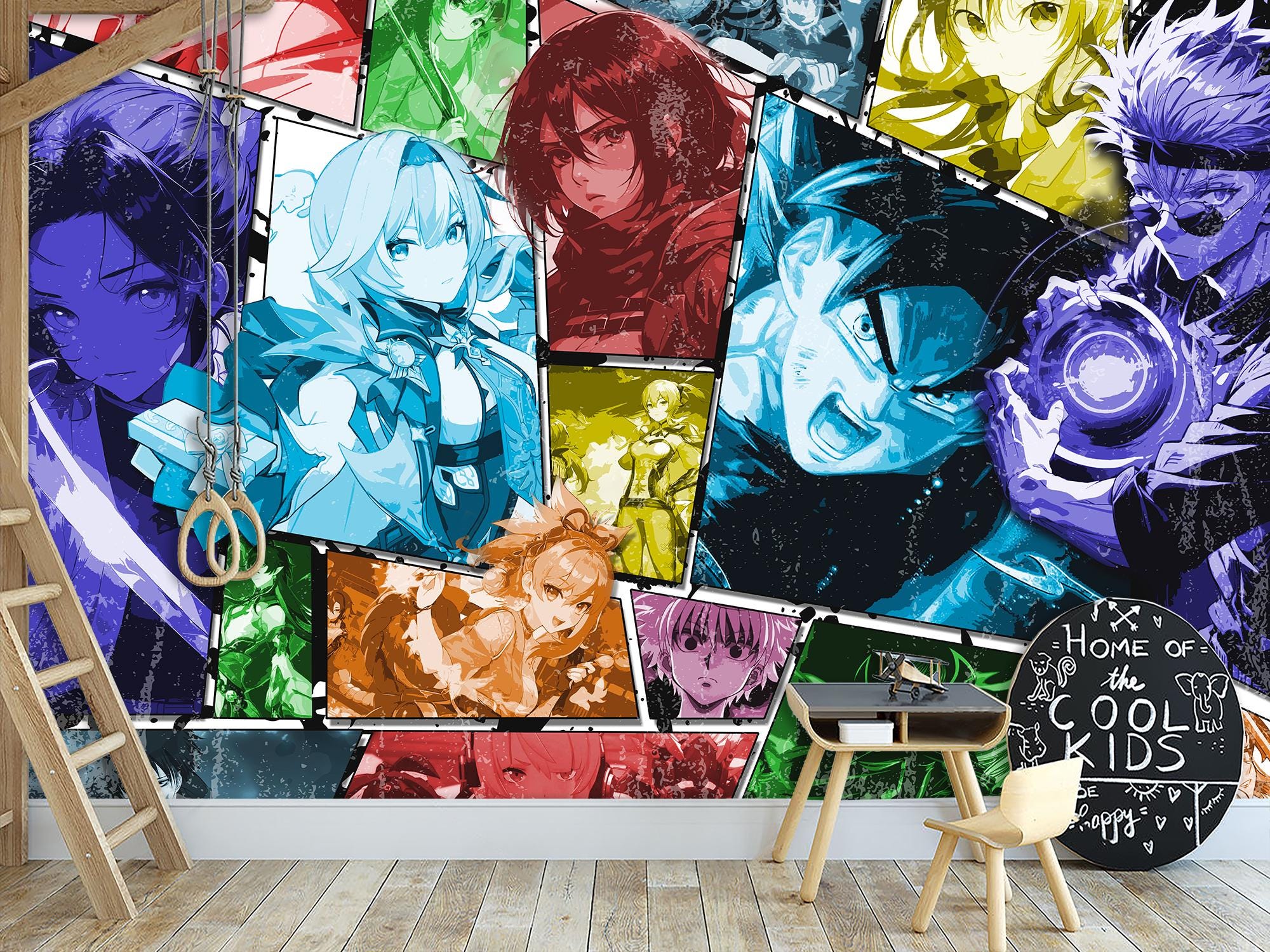 Gaming Accessories Wallpaper - Colorful Anime Wallpaper Wall Mural Playroom