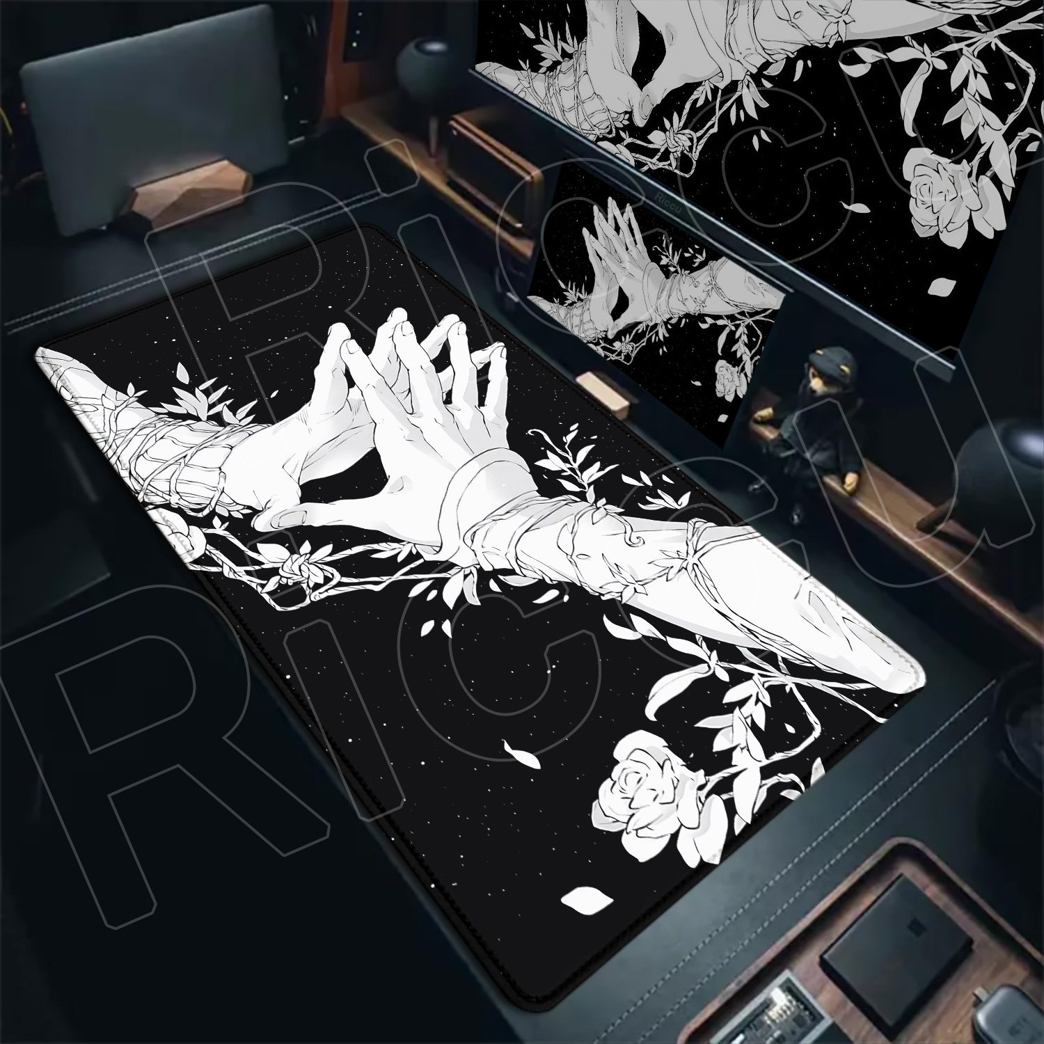 Gaming Accessories Pc Setup - HD Large Black White XXL Gothic