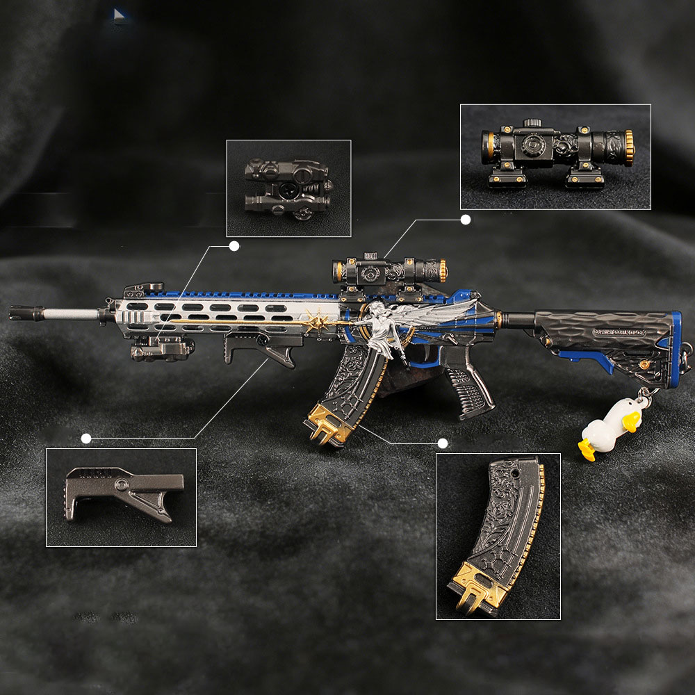 Gaming Accessories Bag - 22cm Detachable Toy Gun Keychain Metal