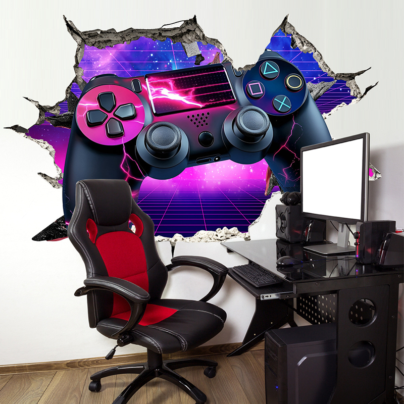 Gaming Accessories Wallpaper - Larger Gaming Poster Broken Wall Hole