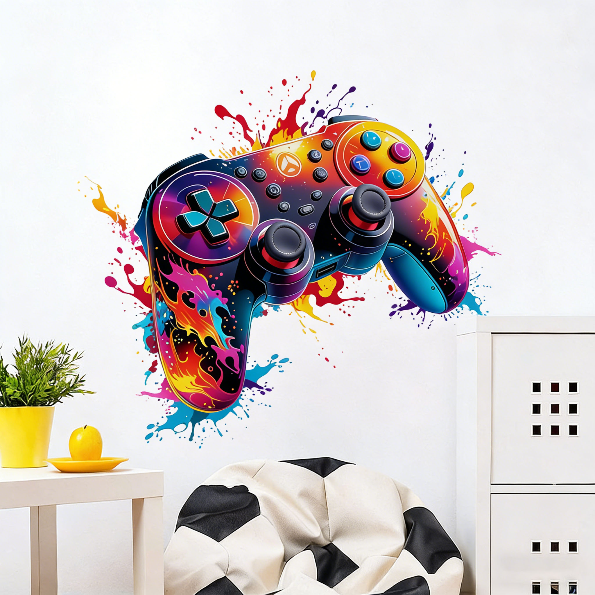 Red Flame Game Controller Wall - Gaming Accessories Wallpaper recension och pris