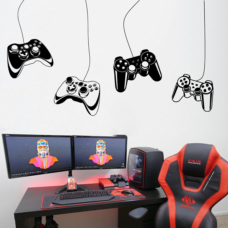 4Pcs Game Controller Wall Stic - Gaming Accessories Wallpaper recension och pris