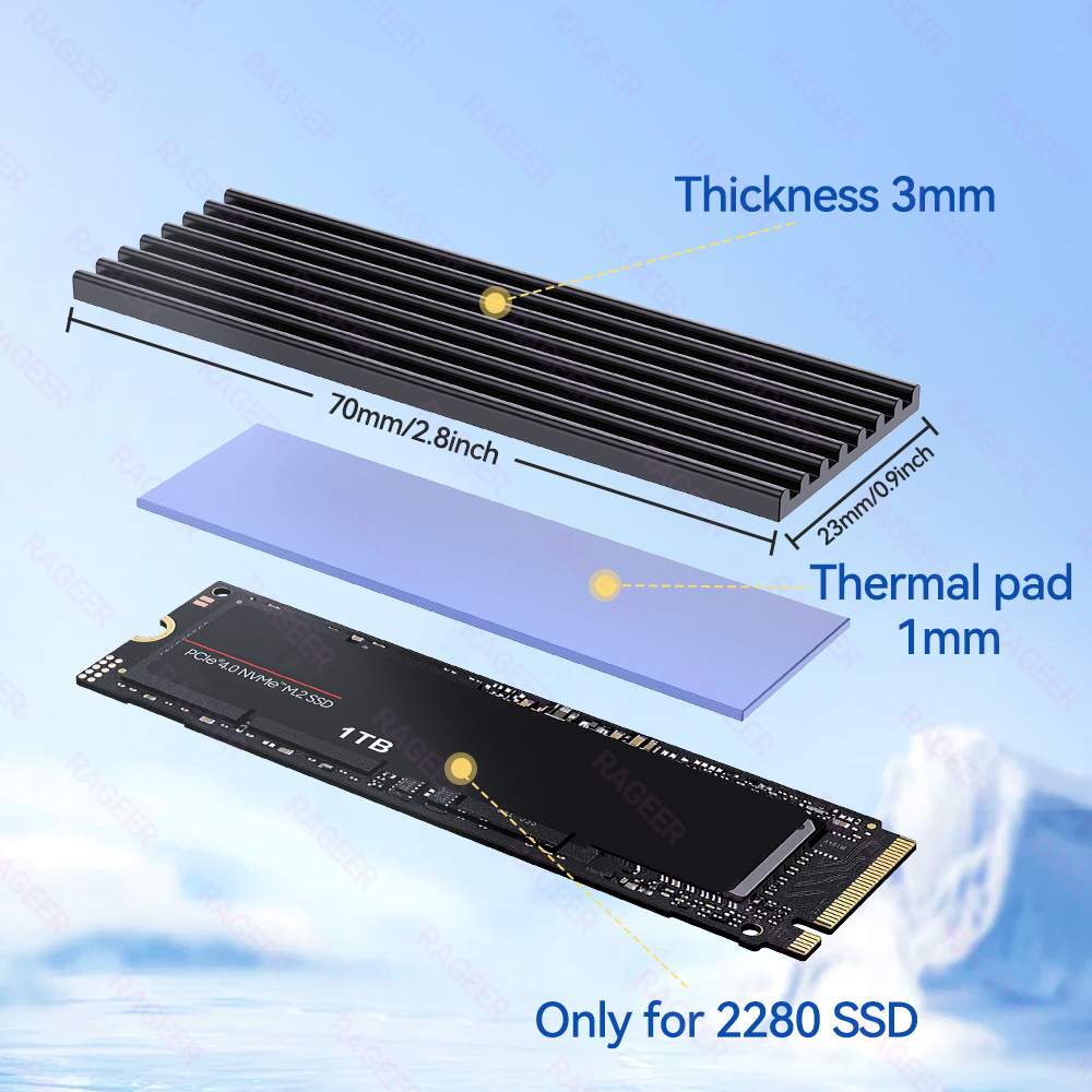 RAGEER M.2 SSD Heatsink with T - M2 Heatsink Cooler recension och pris