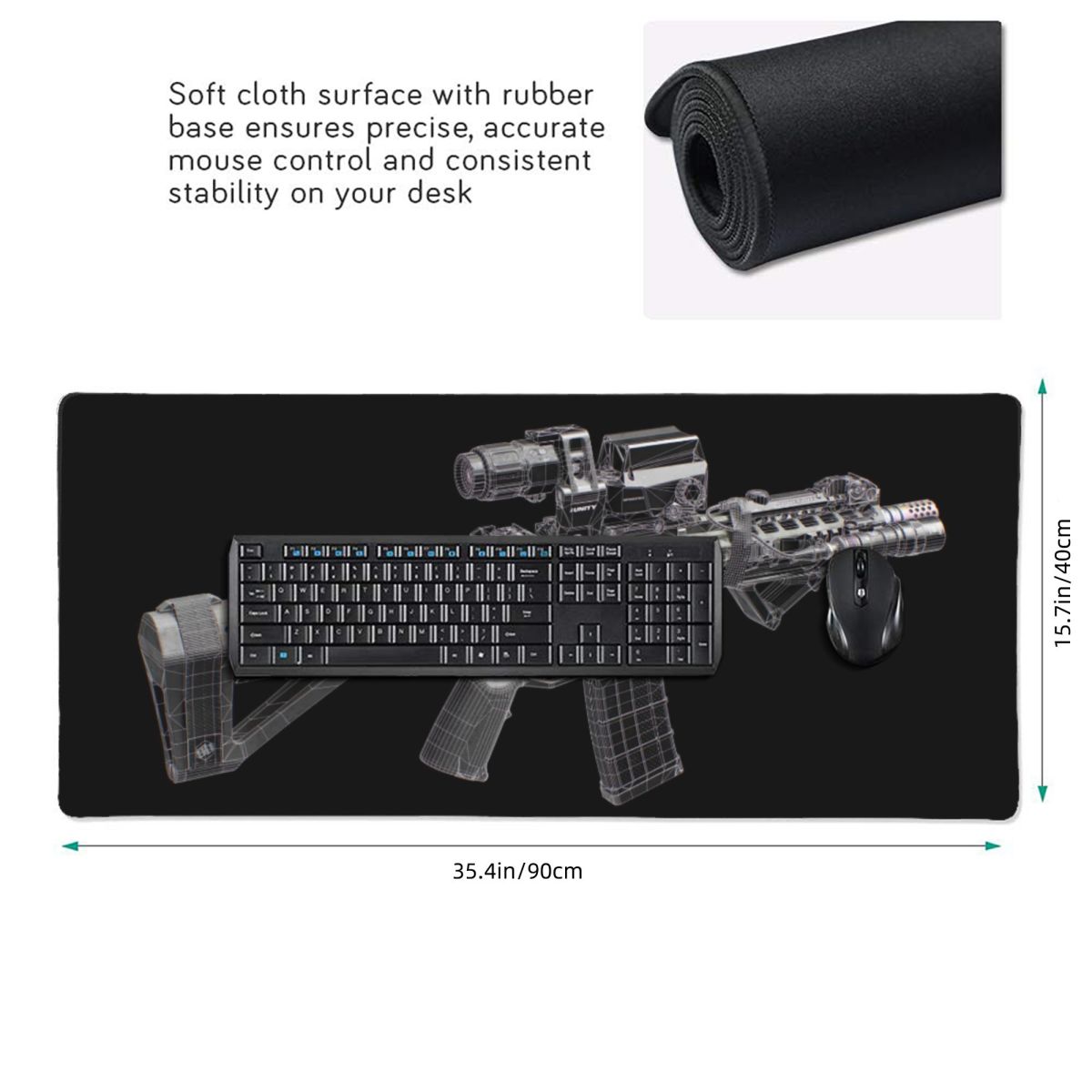 Large Mouse Pad Gun Mechanical - Gaming Accessories Drawing recension och pris
