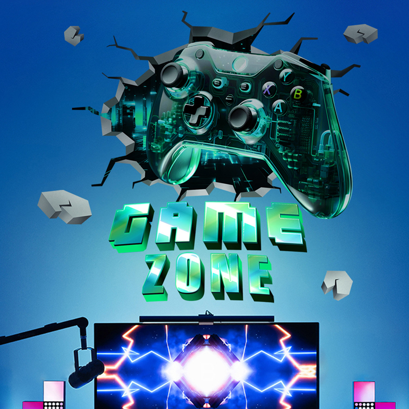 Game Zone Gaming Mural Broken  - Gaming Accessories Wallpaper recension och pris