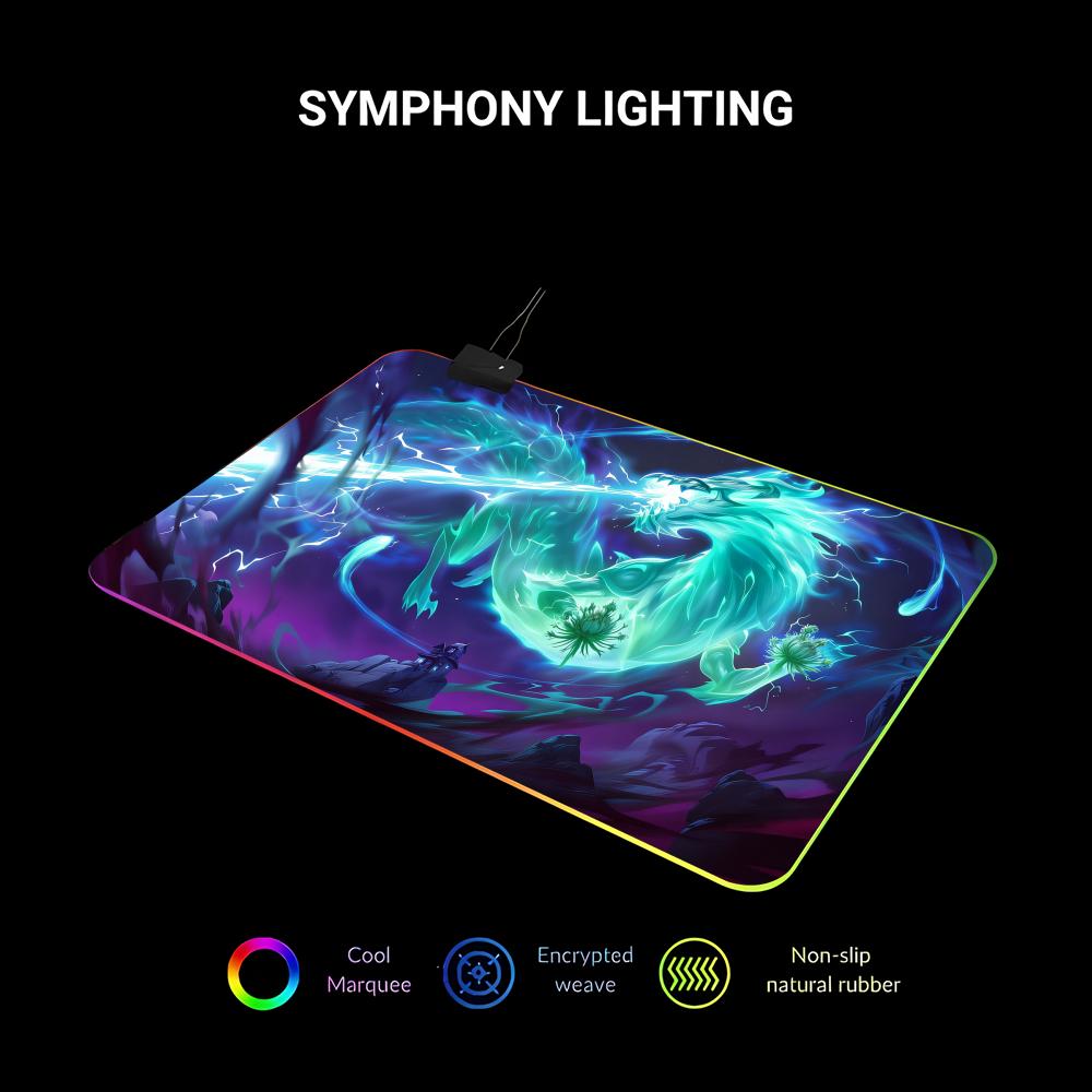 RGB LED Blue Dragon Mouse Pad  - Gaming Accessories Pc Setup recension och pris