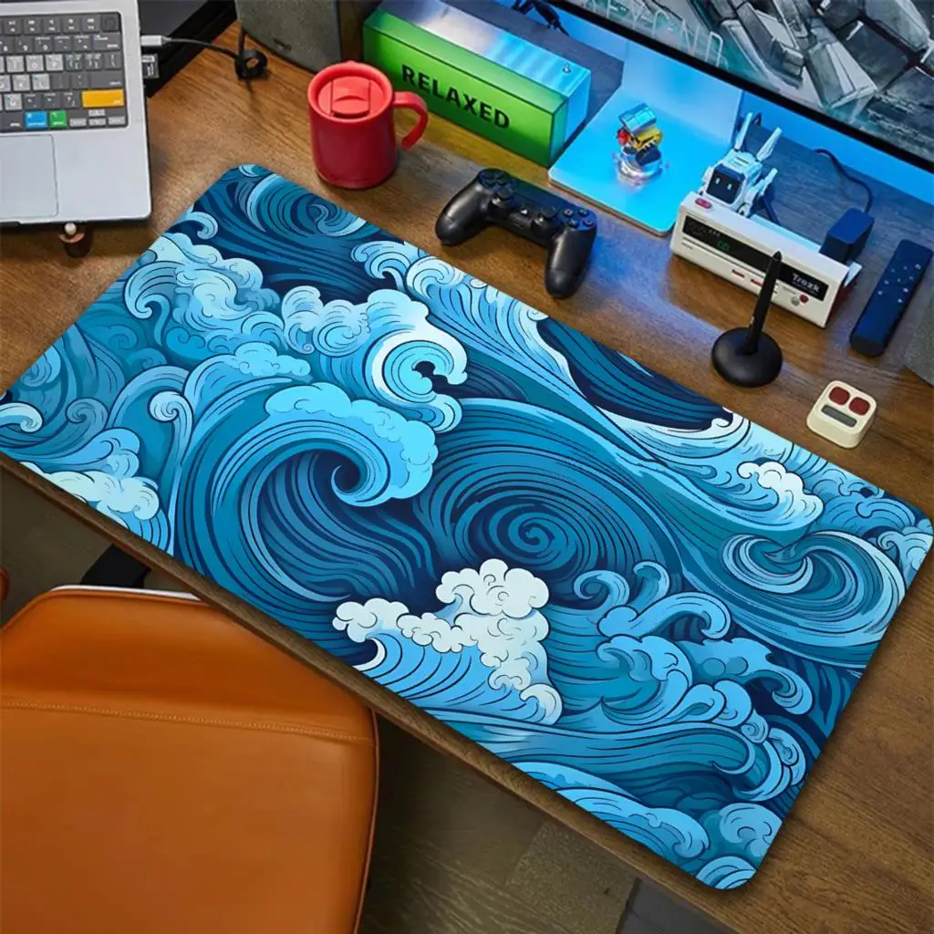 Japanese Blue Waves Mouse Pad  - Gaming Accessories For Your Desk recension och pris