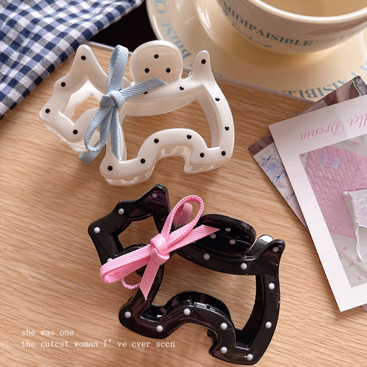 1pc bowknot polka dot dog claw - Gaming Equipment Accessories recension och pris