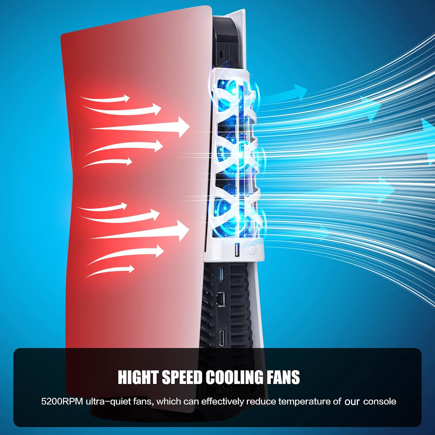 For PS5 Slient Cooling Fan wit - Gaming Accessories Led recension och pris