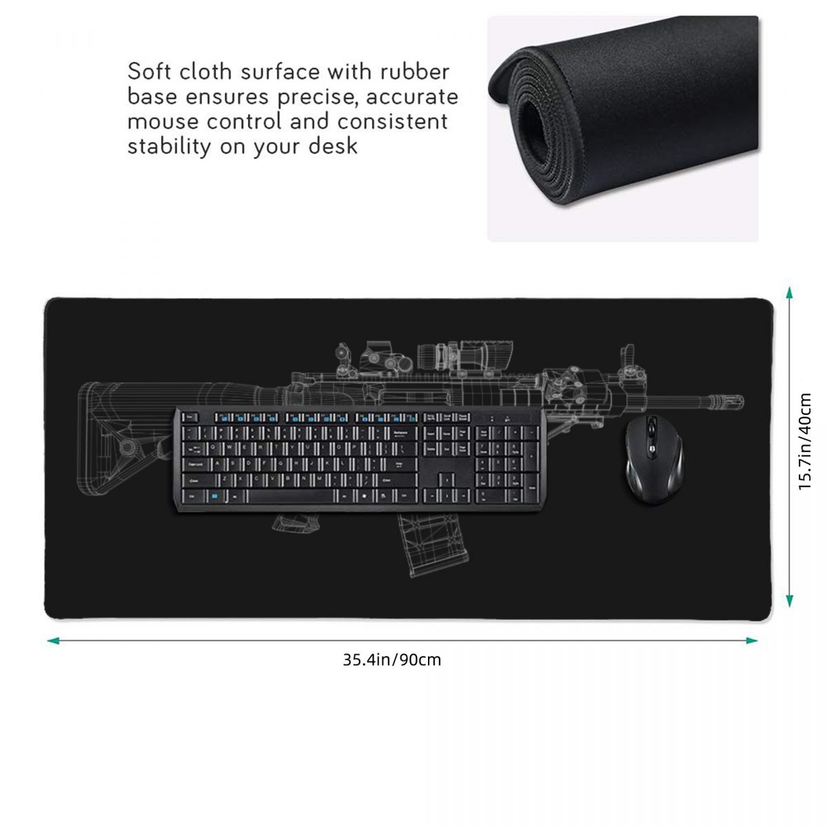 Large Mouse Pad Gun Mechanical - Gaming Accessories Drawing recension och pris