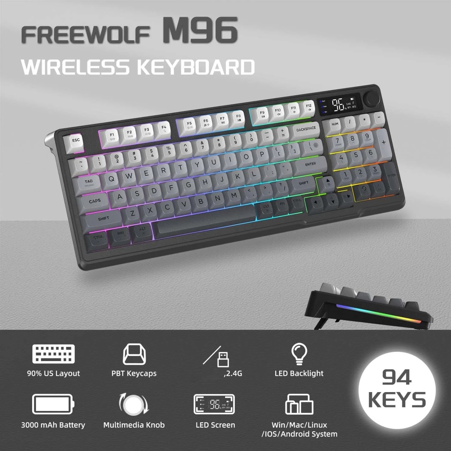 FREEWOLF M96 Wireless Keyboard - Gaming Accessories Razer recension och pris